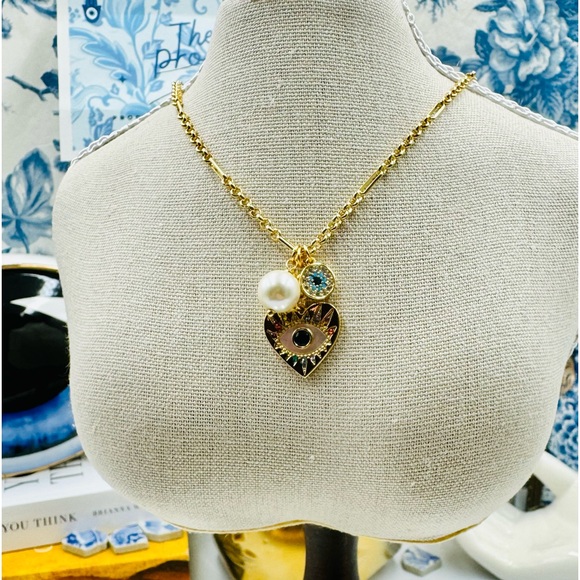 🆕 KATE SPADE 🧿 NWOT Evil Eye Cluster Pendant Necklace - Picture 13 of 16